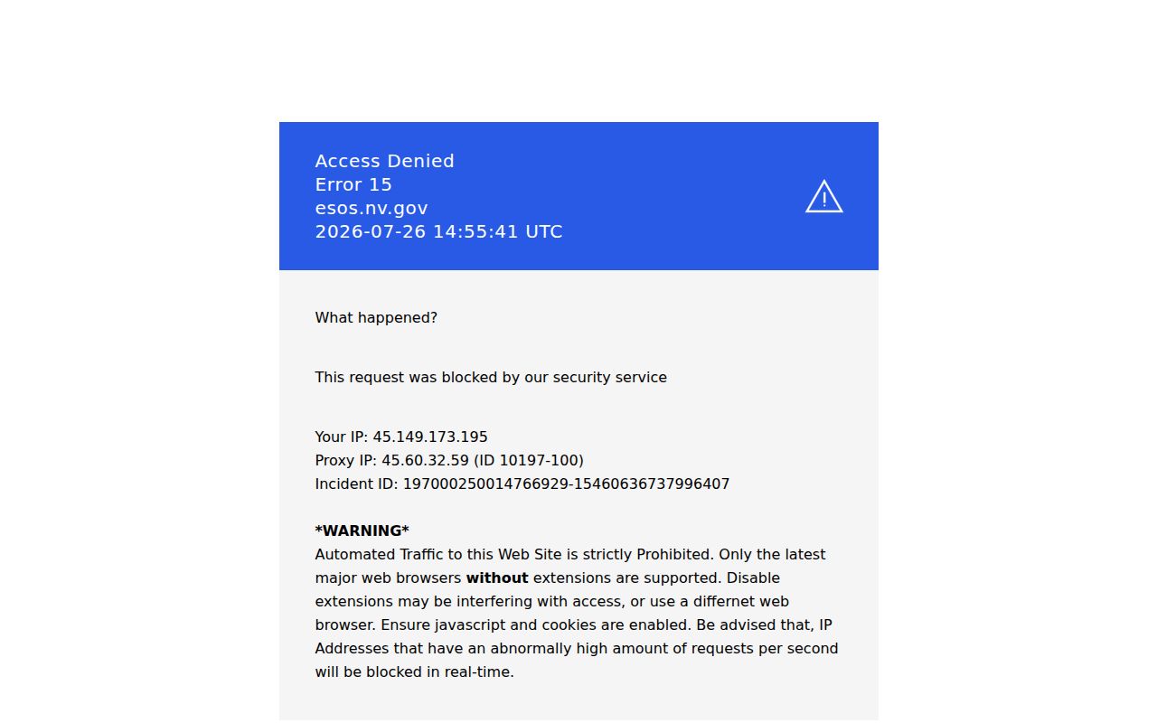 Winchester people search with the Nevada business entity portal